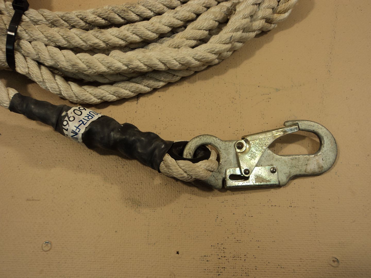 American Safety Line 50Foot Safety Line Rope 5/8Inch Two Clips